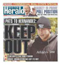newspaper report of Patriots releasting Aaron Hernandez