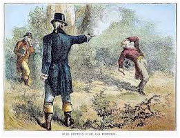 drawing of alexander hamilton getting shot