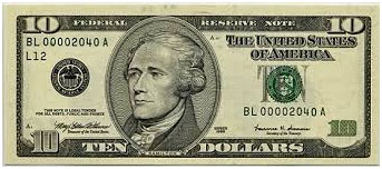 U.S. ten dollar bill