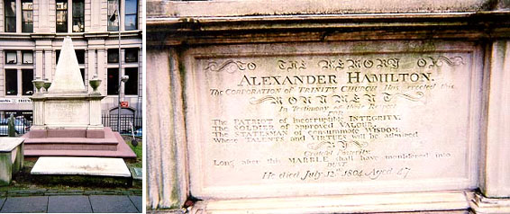 Alexander Hamilton grave, Trinity Church