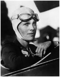 Amelia Earhart wearing flight gear