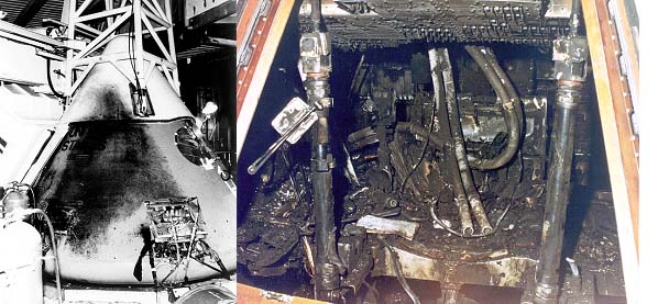 Apollo crew burned wreckage