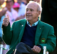 Arnold Palmer at Master's Tournament in April, 2016