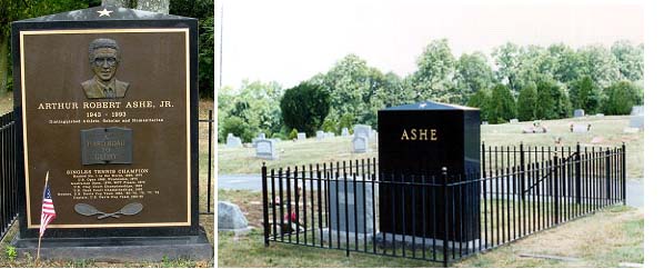 Arthur Ashe buried next to his mother in Woodland Cemetery in Richmond