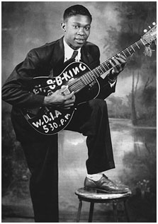 B. B. King performing on the radio