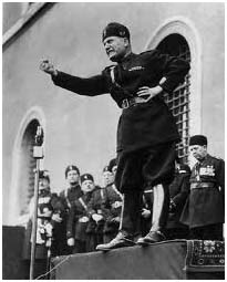 Benito Mussolini giving speech