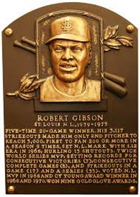 Bob Gibson hall of fame plaque