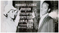 Bobby Womack and Barbara Campbell getting their marriage license