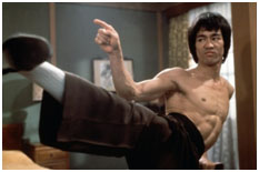 Bruce Lee in a martial arts film