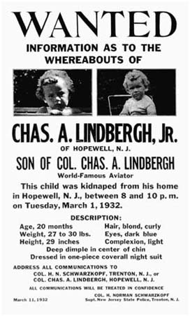 Charles Lindbergh Missing poster