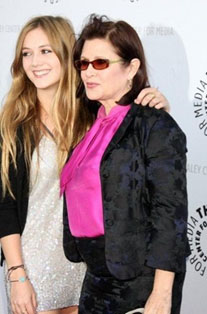 Carrie Fisher with her daughter