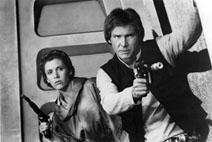 Carrie Fisher and Harrison Ford in Star Wars