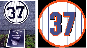 Casey Stengel retired number for mets and yankees