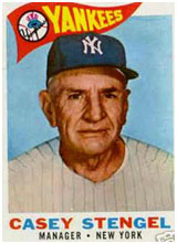 Casey Stengel managing the Yankees