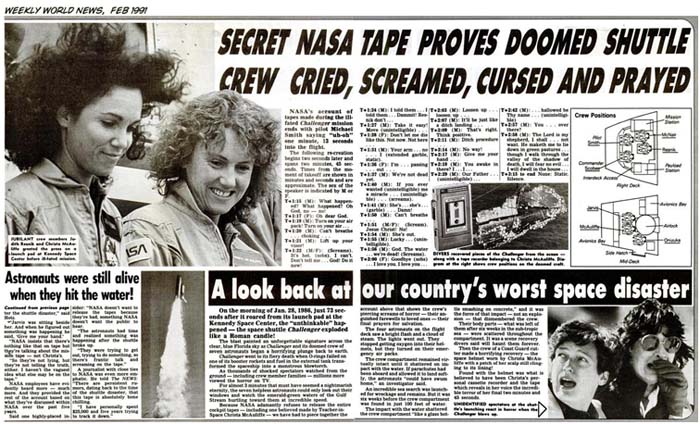 newspaper reports of the challenger disaaster