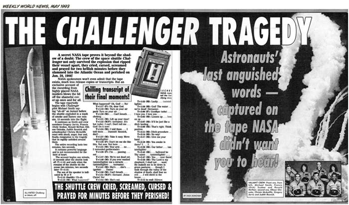 newspaper reports of the challenger disaaster