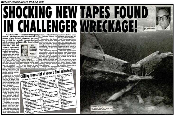 newspaper reports of the challenger disaaster