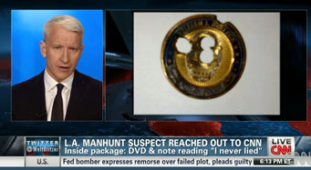 Christopher Dorner sent Anderson Cooper a bullet riddled coin