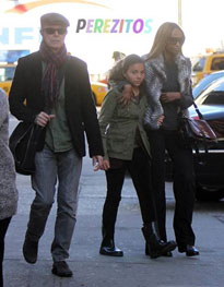 David Bowie with second wife and their daughter