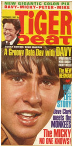 Davy Jones on the cover of Tiger Beat