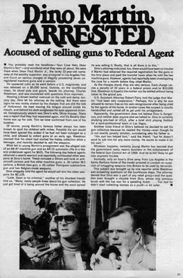 newspaper report of Dean Paul Martin arrest