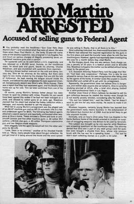 newspaper report of Dean Paul Martin arrest