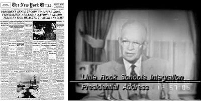 Dwight Eisenhower on tv regarding Little Rock Arkansas