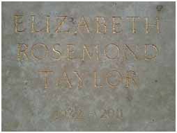 Elizabeth Taylor is buried at Forest lawn Memorial Park in Glendale, California