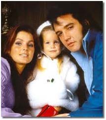 Elvis Presley with wife and daughter
