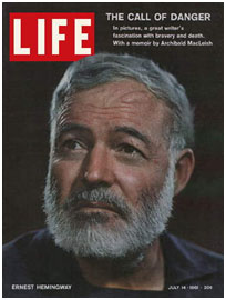 ernest hemmingway on the cover of LIFE magazine