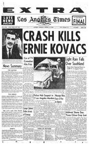 Ernie Kovacs newspaper report of his death