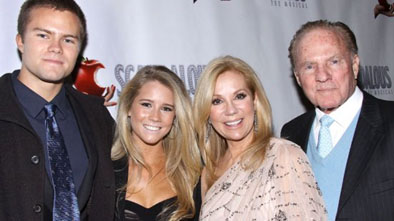 Frank Gifford with Kathie Lee Gifford and their two children