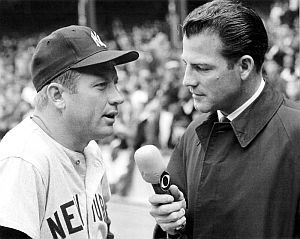 Frank Gifford interviewing Mickey Mantle