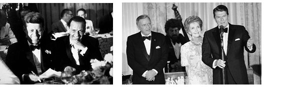 Frank Sinatra with JFK and Ronald Reagan