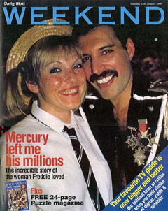 Weekend magazine featuring Freddie Mercury and Mary Austin