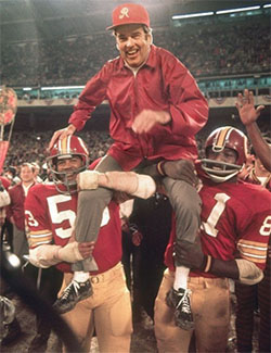 George Allen celebriting a superbowl win