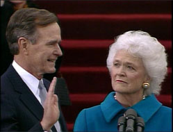 George H. W. Bush getting sworn in