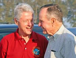 George H. W. Bush and Bill Clinton