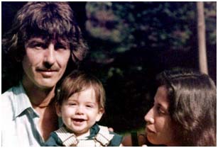 George harrison with wife, Olivia Trinidade and son Dhani