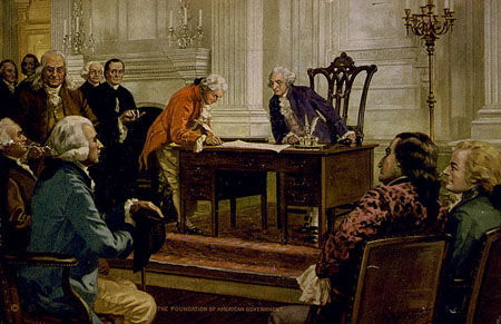 George Washington at the signing of the U.S Constitution