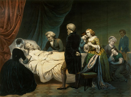 George Washington on his death bed