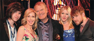 Glen Campbell with 4 of his kids