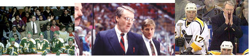 Herb Brooks coaching the North Stars, Devils and Penguins