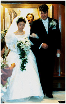 Hideki Irabu on his wedding day