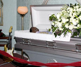 Ike Turner dead in his casket