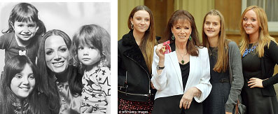 Jackie Collins with her kids