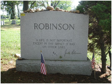 Jackie Robinson buried at Cypress Hills Cemetery