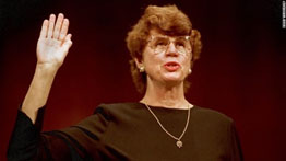 Janet Reno being swarn in