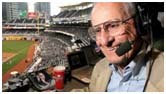 Jerry Coleman announcing a Padre game
