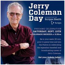 Jerry Coleman day advertisement